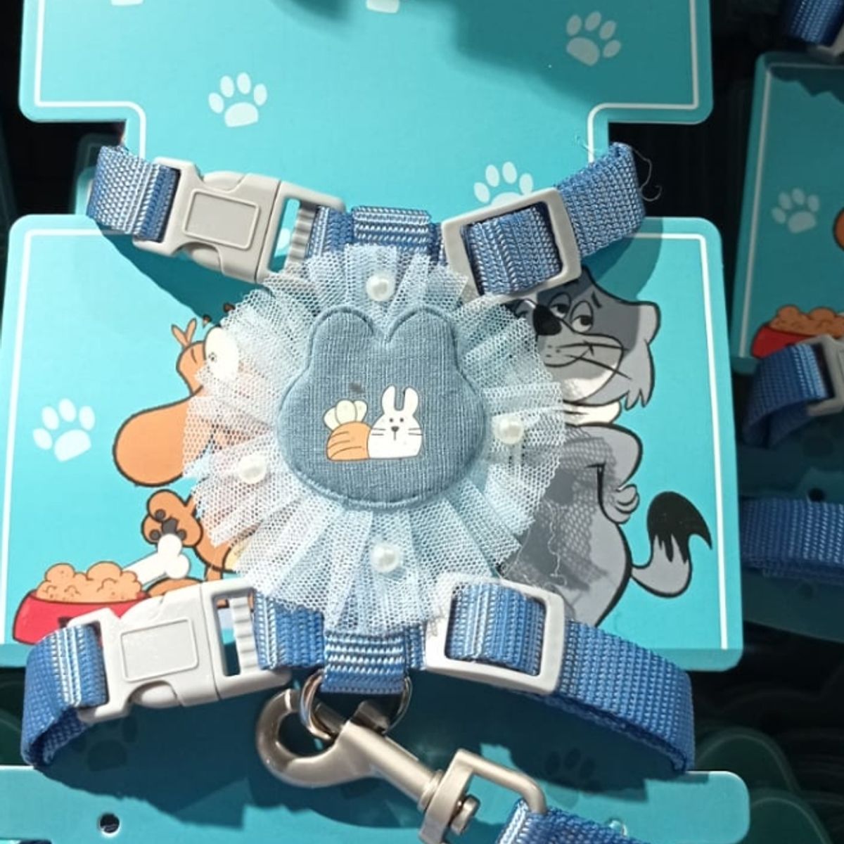 GENERICO - Arnes Collar Para Conejo Mascota Azul