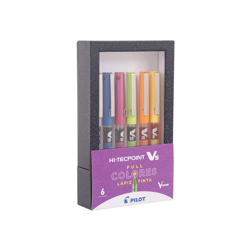 PILOT - Set Lápices Tinta Hi-tecpoint V5 6 Colores