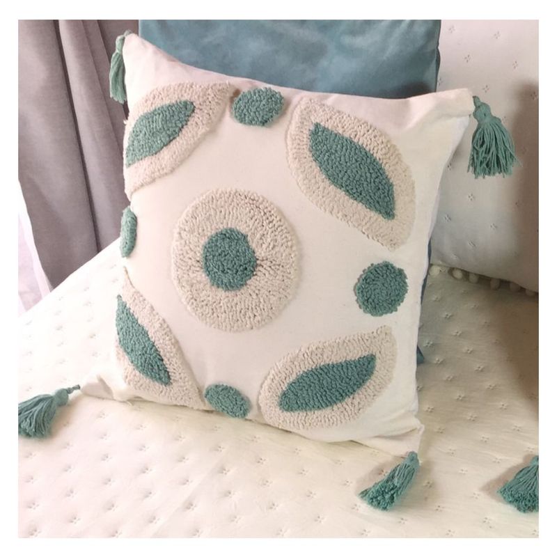 COMPRAPO - Cojín Estilo Boho con Relleno Modelo Naturals Aqua 45x45 cm