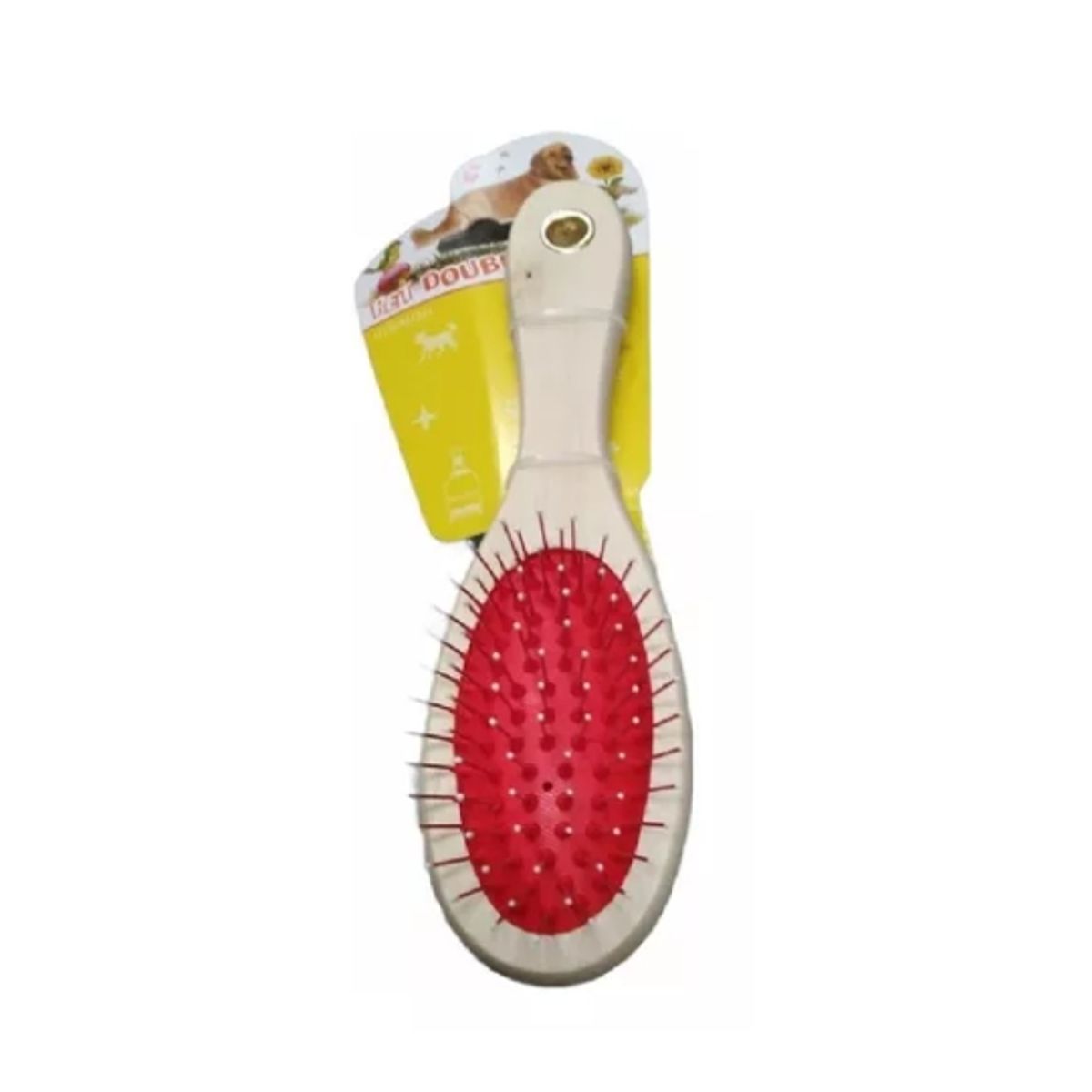 GENERICO - Cepillo Doble Cara En Madera Para Mascota Goodwill