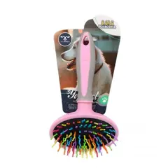 GENERICO - Cepillo Para Mascotas Rosa Ovalado Multicolor