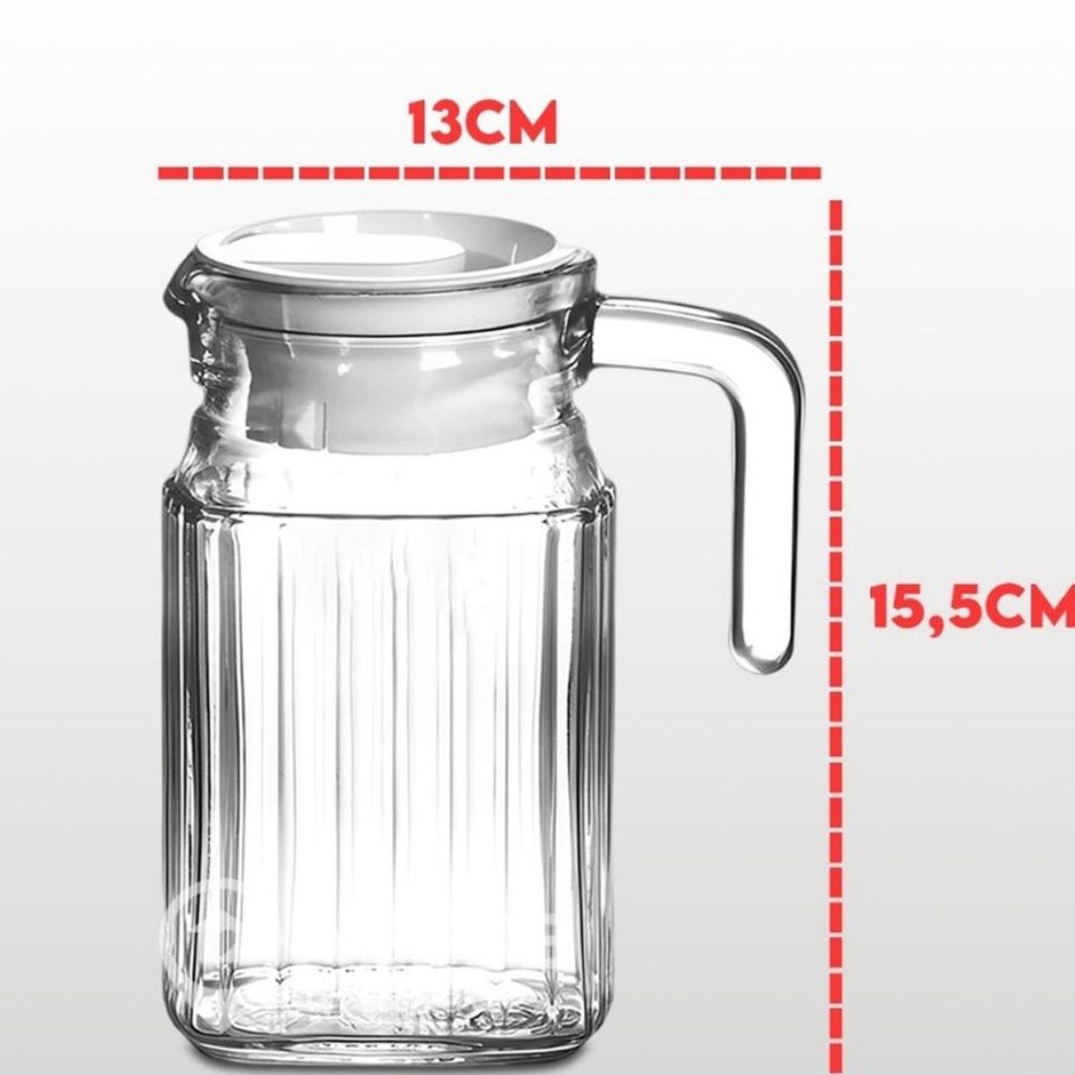 GENERICO - Jarra De Vidrio Con Tapa Para Agua Limonada Té Helado