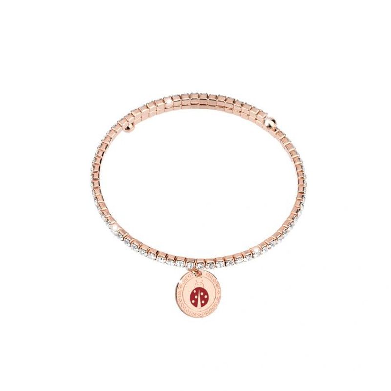 REBECCA CHILE - Pulsera de oro rosado y cristales modelo My World - Chinita
