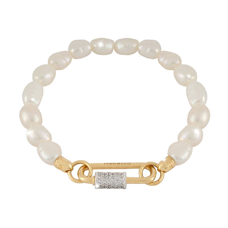 REBECCA CHILE - Pulsera de perlas y oro modelo Palermo