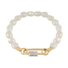 REBECCA CHILE - Pulsera de perlas y oro modelo Palermo