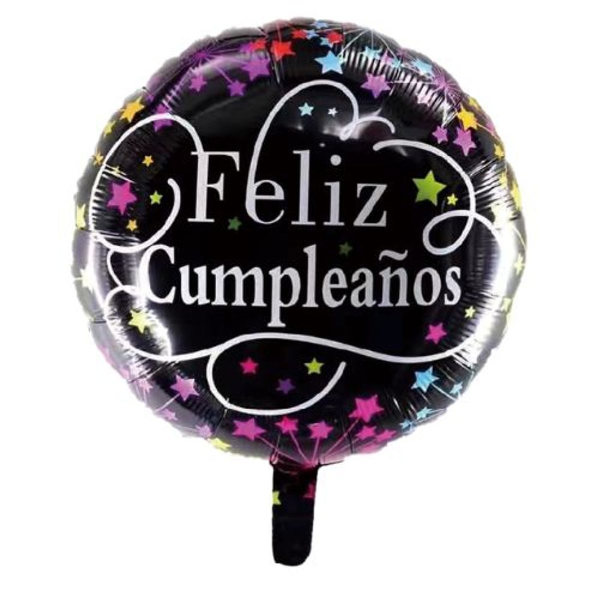 GENERICO - Globos Latex Color Negro Feliz Cumpleaños