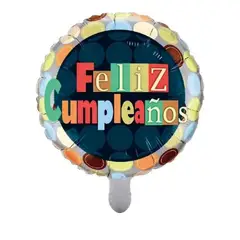 GENERICO - Globo Feliz Cumpleaños Diseño Redondo Latex