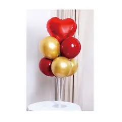GENERICO - Globos De Mesa Latex Redondo Corazon Color Rojo Dorado