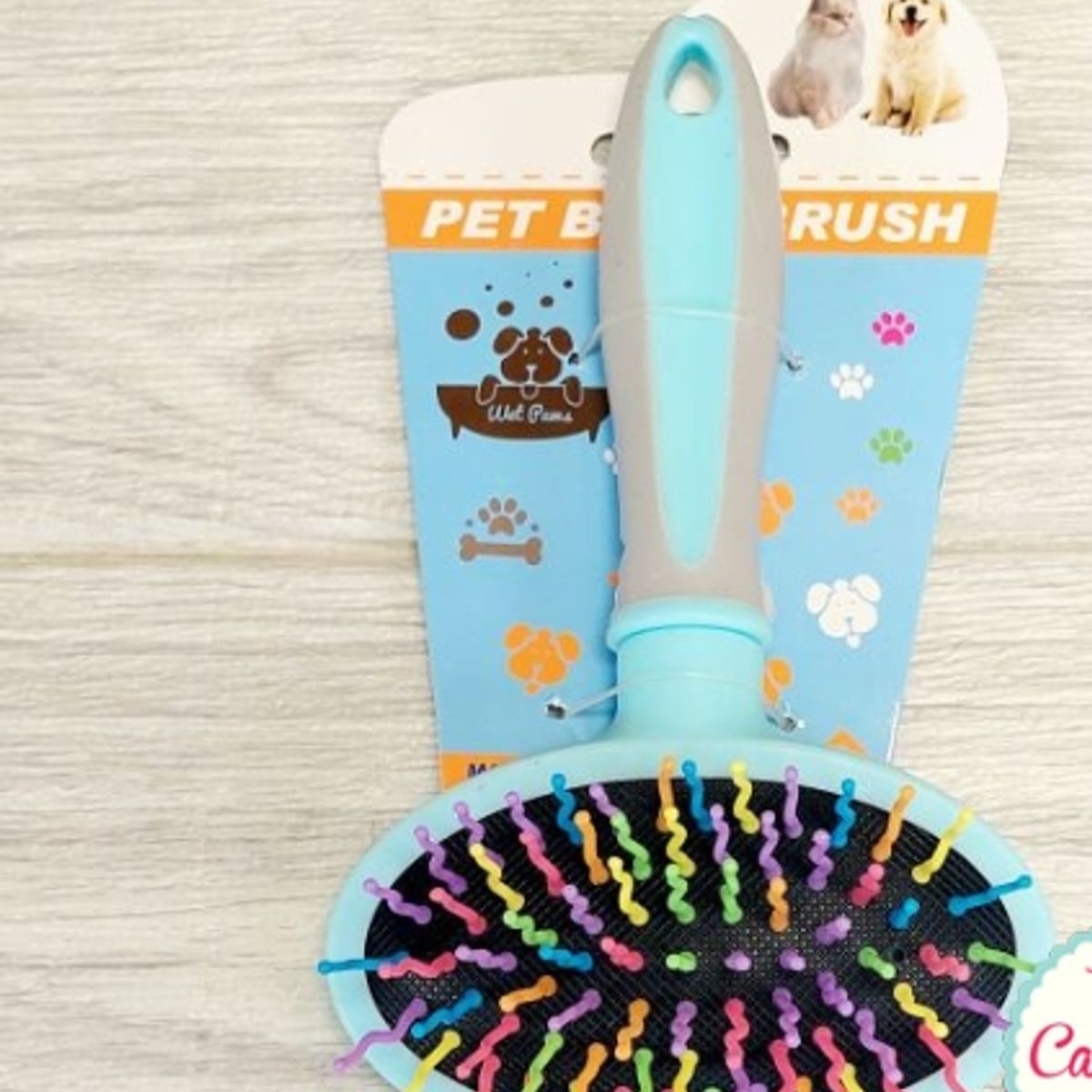 GENERICO - Cepillo Para Mascotas Con Cerdas Multicolor Ovalado