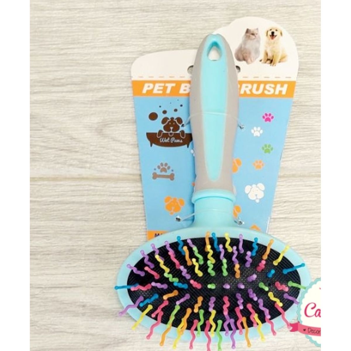 GENERICO - Cepillo Para Mascotas Con Cerdas Multicolor Ovalado