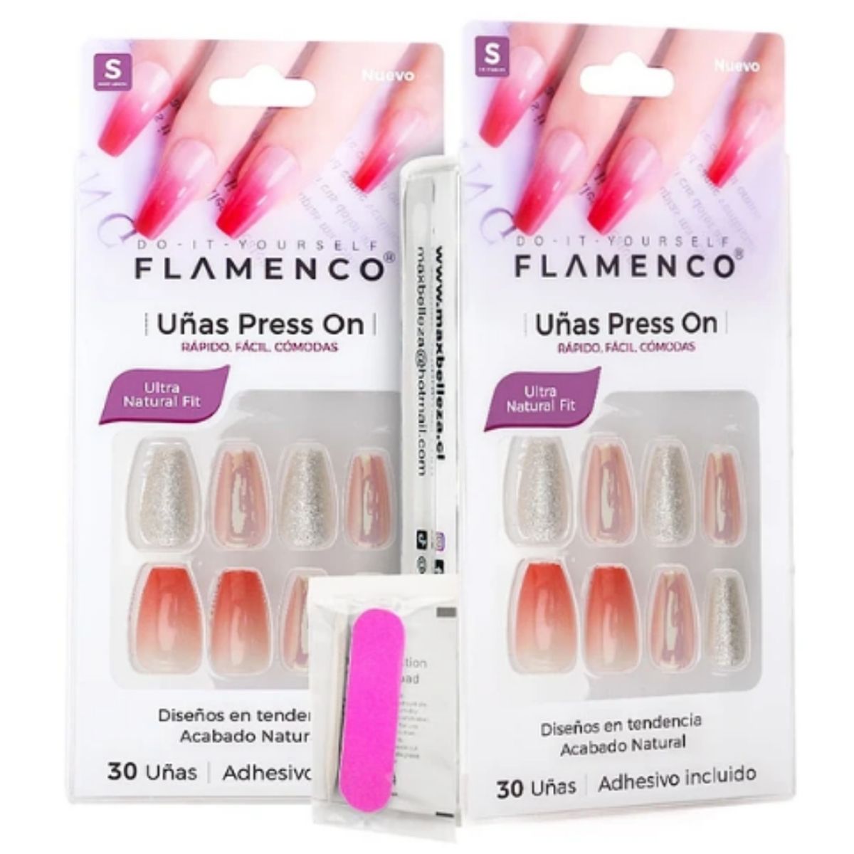 FLAMENCO - Uñas Press On Diseños Variados Flamenco U23