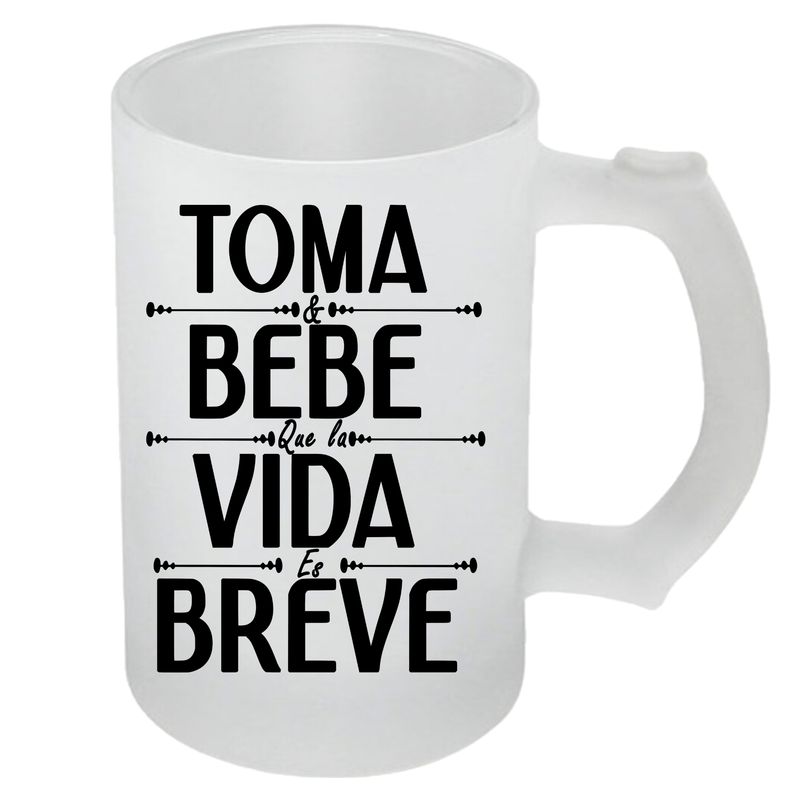SUBLIM ART - Vaso shopero, vidrio empavonado, modelo VSE35, 470 cc.