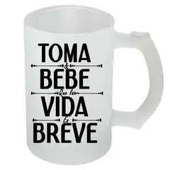 SUBLIM ART - Vaso shopero, vidrio empavonado, modelo VSE35, 470 cc.