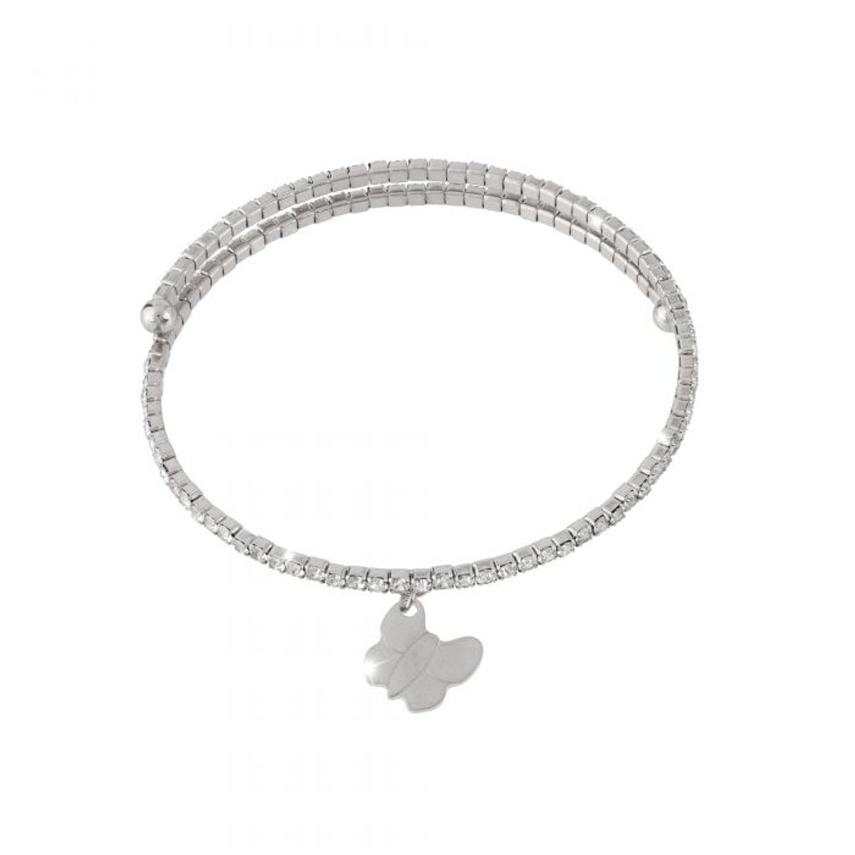 REBECCA CHILE - Pulsera de oro blanco y cristales modelo My World - Mariposa