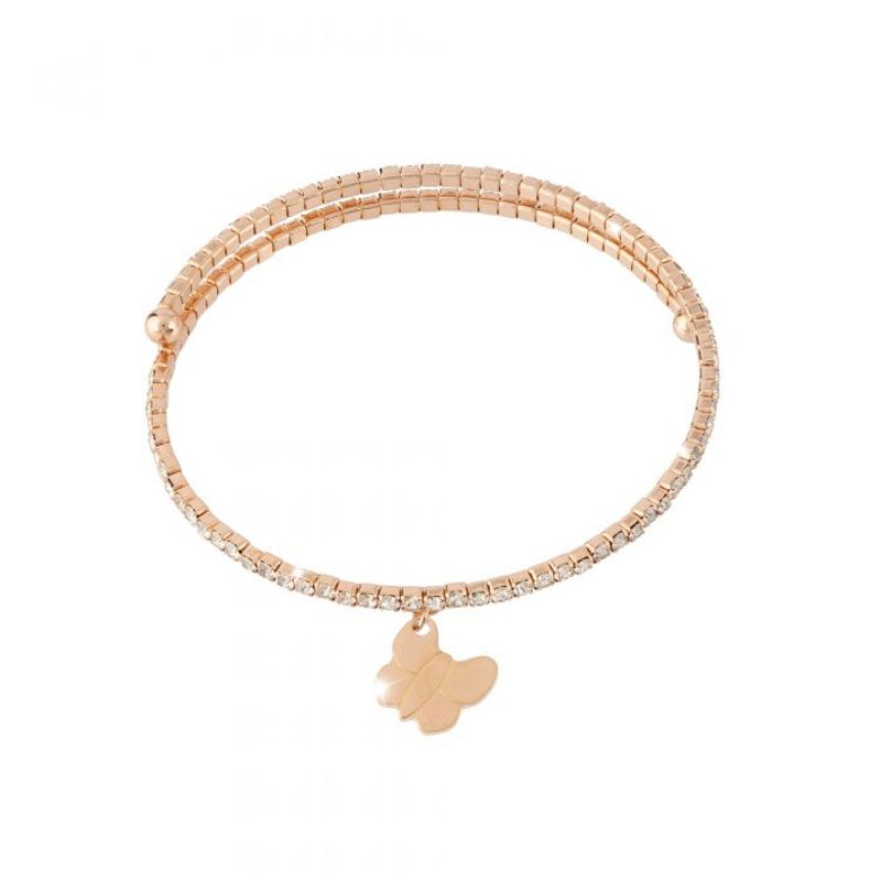 REBECCA CHILE - Pulsera de oro rosado y cristales modelo My World - Mariposa
