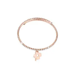 REBECCA CHILE - Pulsera de oro rosado y cristales modelo My World - Trébol