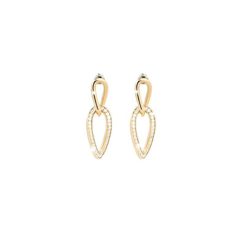 REBECCA CHILE - Aros colgantes de oro con cristales modelo Lisboa