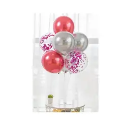 GENERICO - Globos De Mesa Latex Redondo Color Rojo Gris