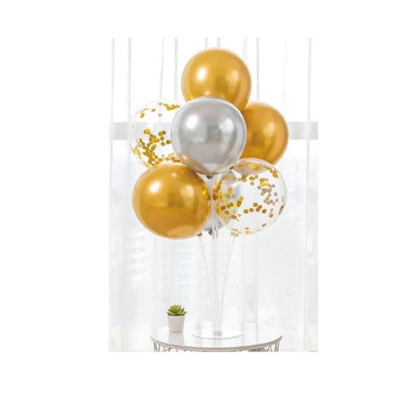 GENERICO - Globos De Mesa Latex Redondo Color Gris Dorado