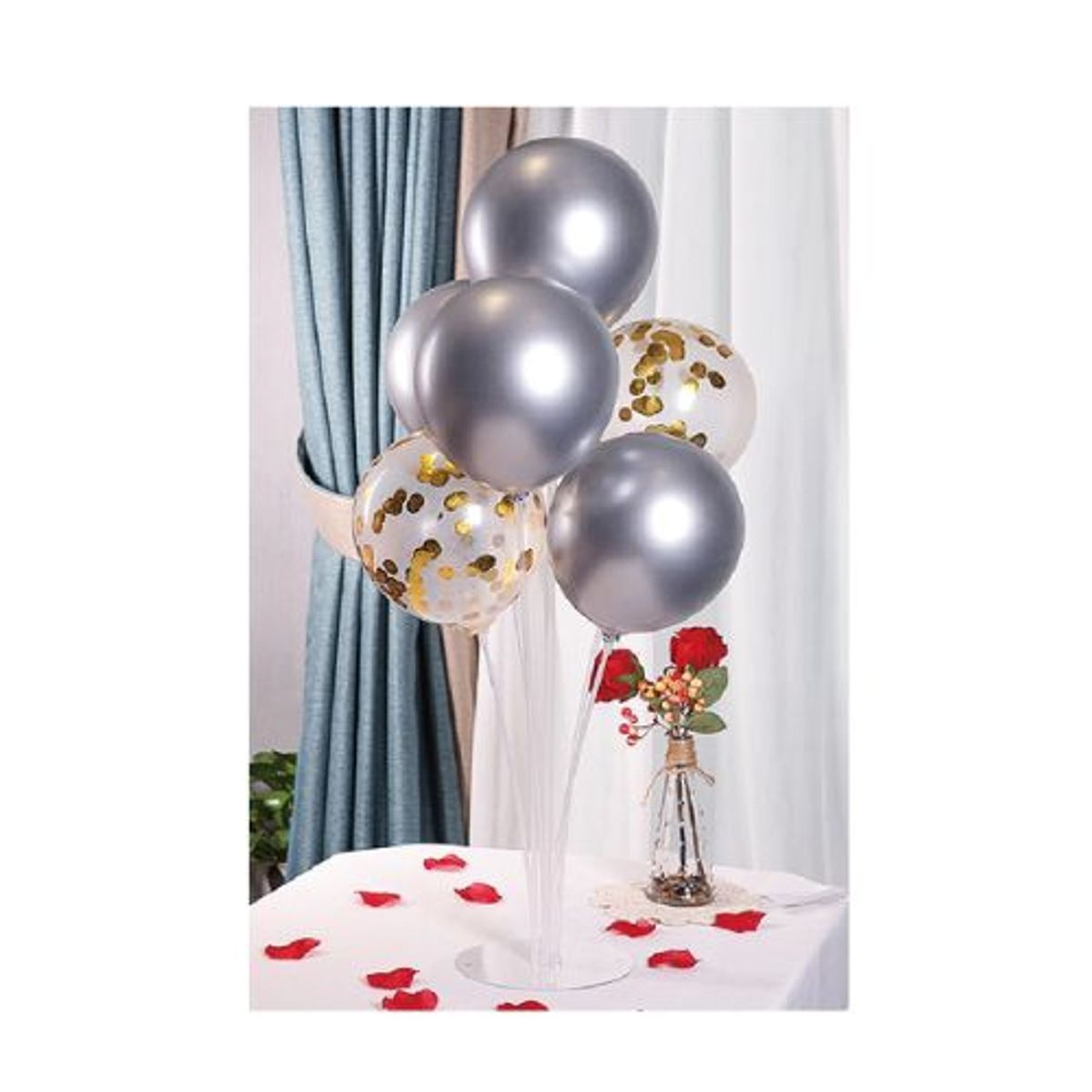 GENERICO - Globos De Mesa Latex Redondo Color Gris