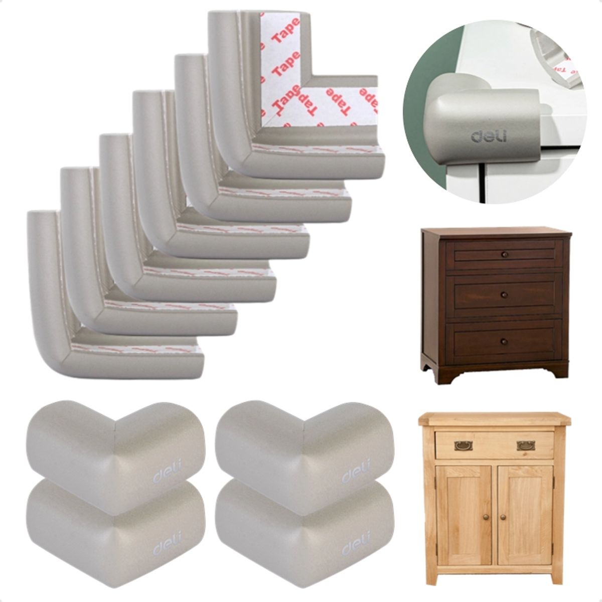DELI - Deli Protectores De Esquinas De Nbr Para Muebles 10 Piezes