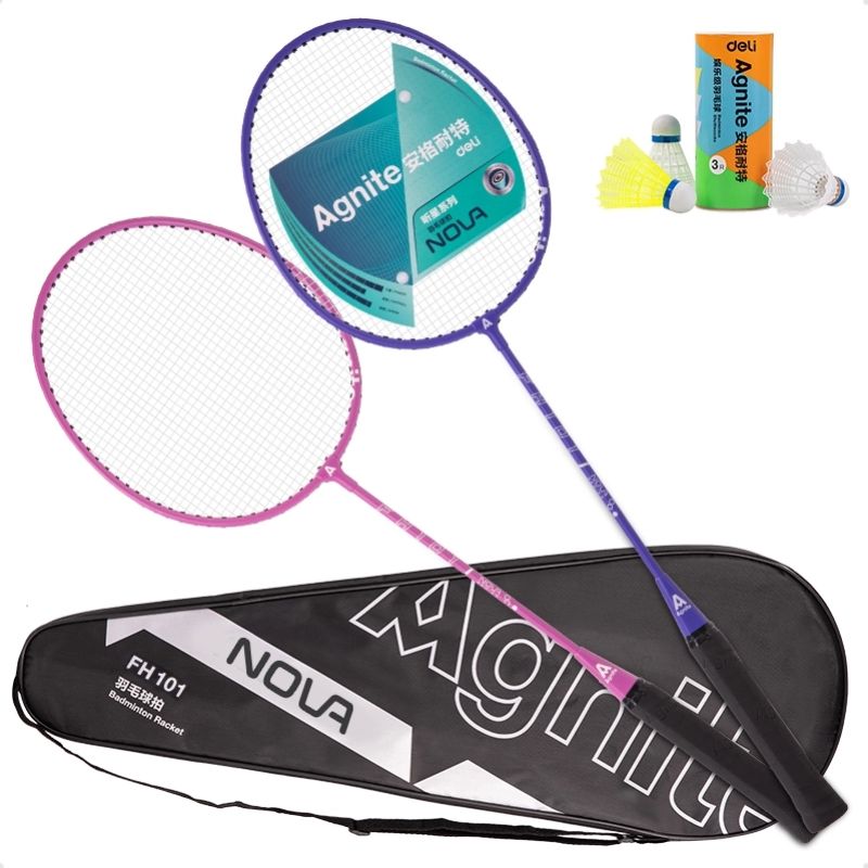 DELI - Deli Sets De Bádminton 2 Raquetas + 3 Plumillas + Funda