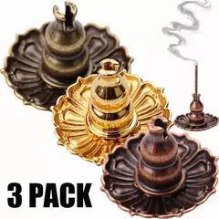 EDWINAYY - Quemador De Incienso Cono Flor De Loto Metal Meditación Yoga