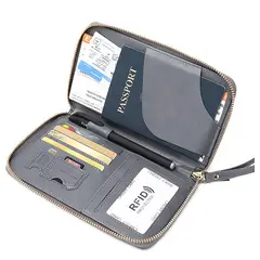 AIZO - Porta Pasaporte Documentos Funda Protectora Viaje Con Rfid