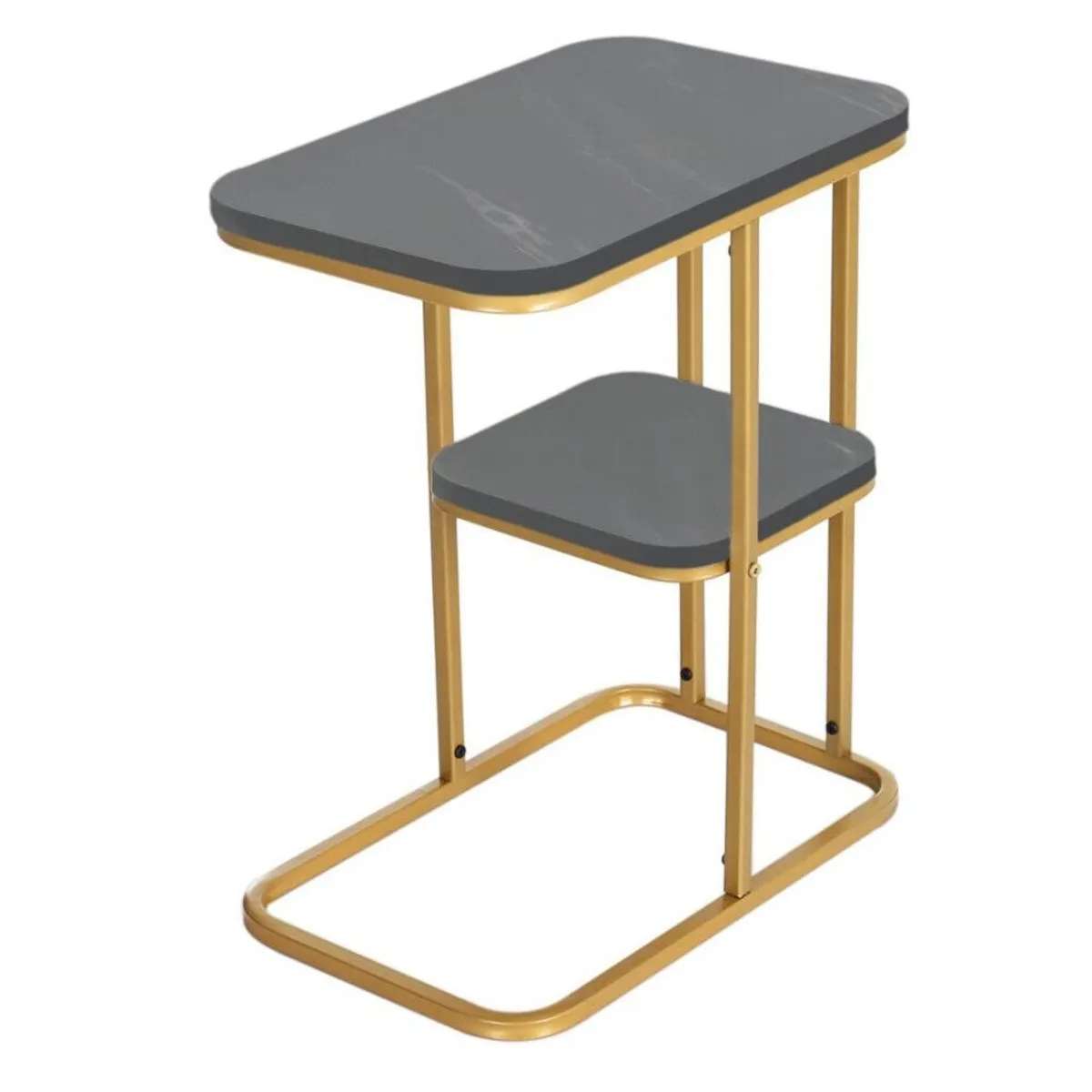 GENERICO - Mesa Auxiliar Marmol Dormitorio Mesa Sofa Mesa Portátil Negro