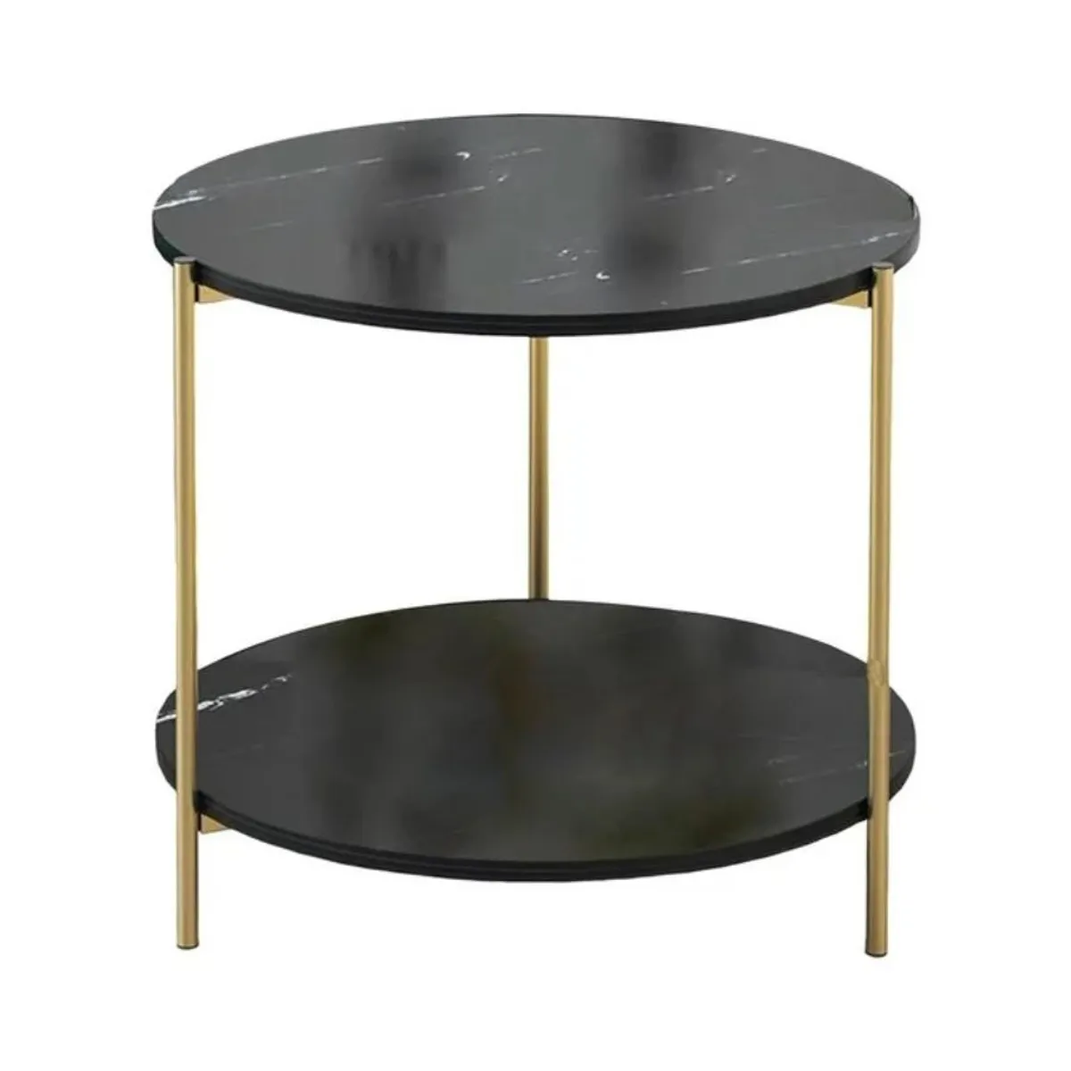 GENERICO - Mesa Auxiliar Moderna Marmoleado Decoracion Redondo