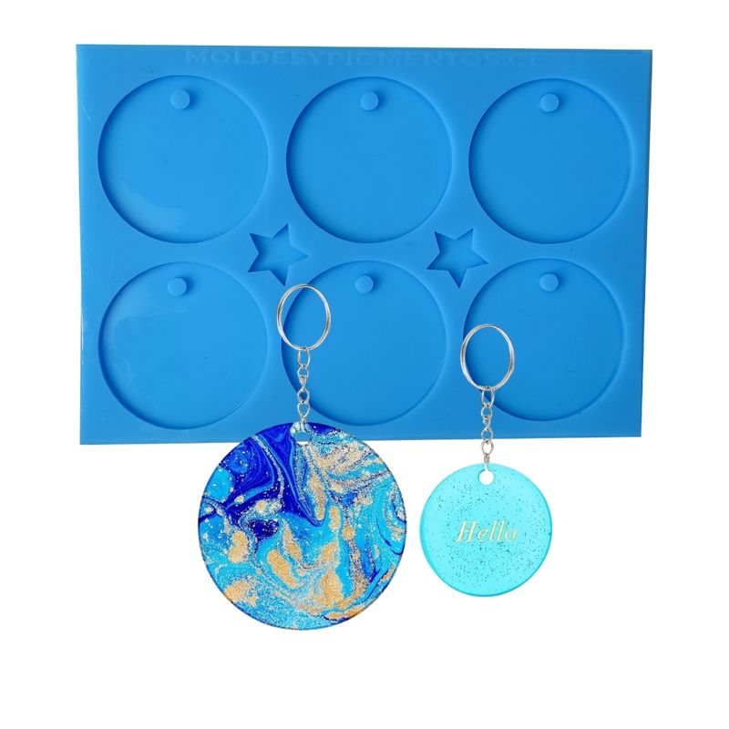 GENERICO - Molde Set 6 Placas 5cm Circulares Para Resina Epóxica