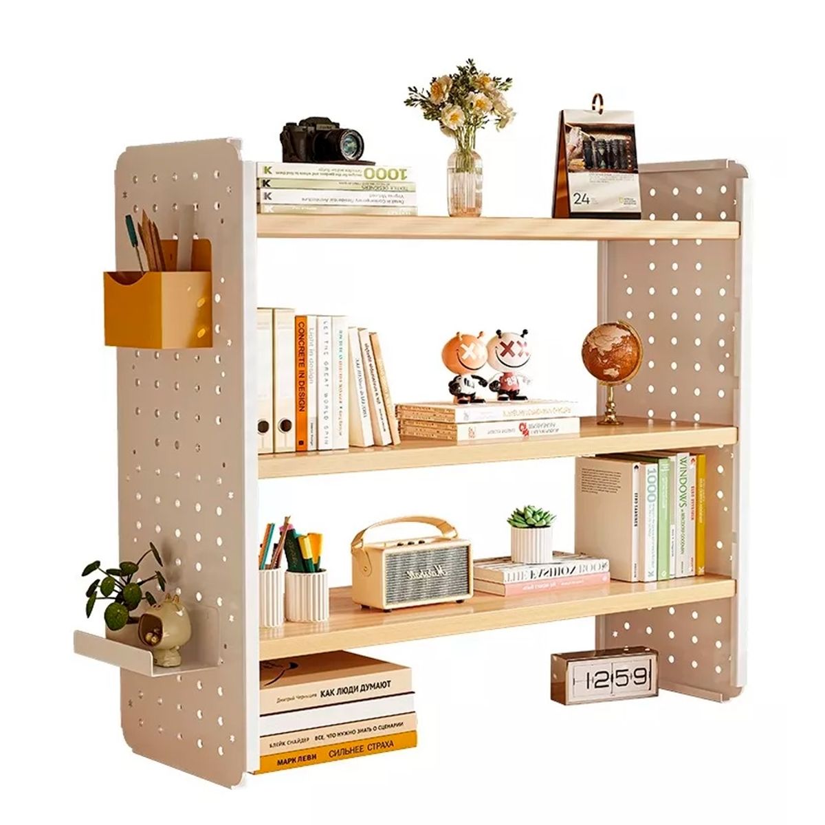 IRM - Organizador De Escritorio Metálica Con Repisa Con Bandeja