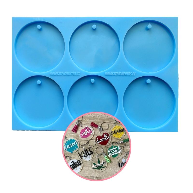 GENERICO - Molde Set 6 Placas Circulares 6cm Para Resina Epóxica