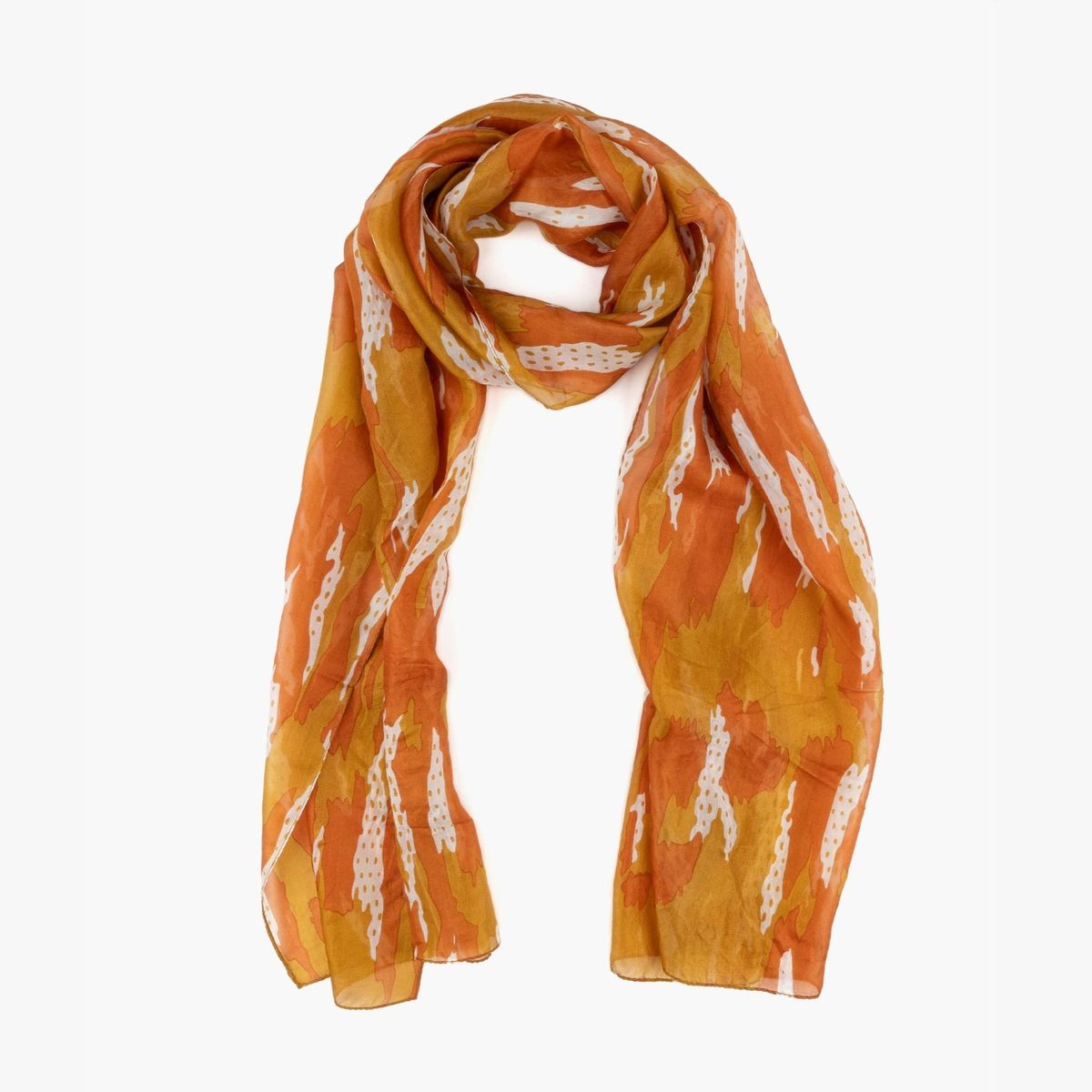 LOUNGE - Estola Mujer Seda Manchas Café