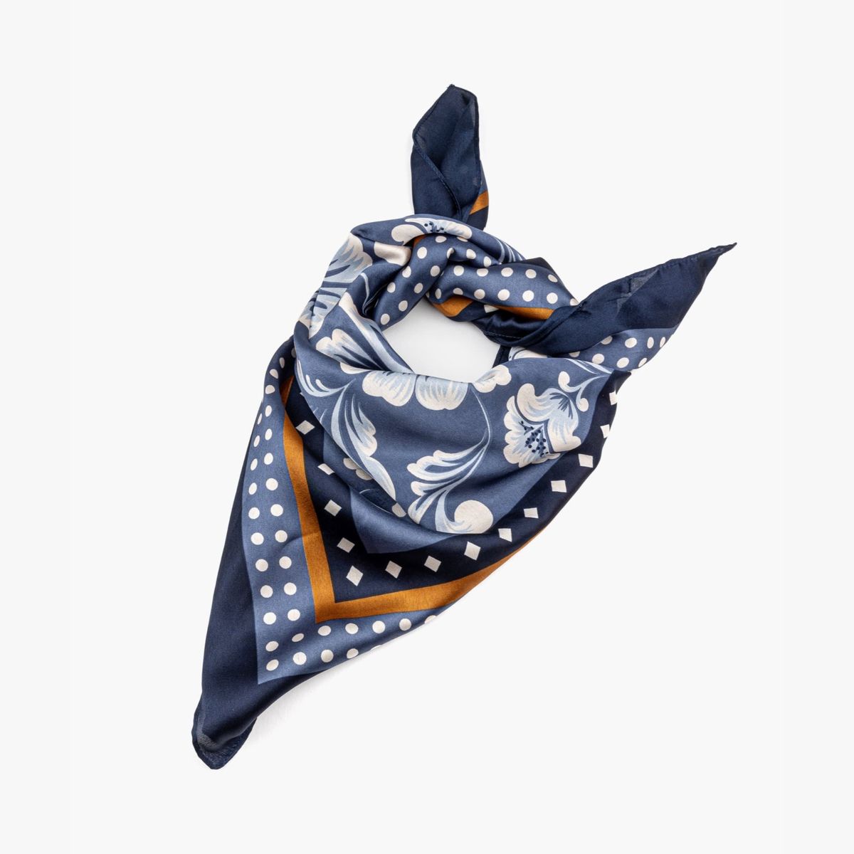 LOUNGE - Pañuelo Mujer Flores Puntos Azul