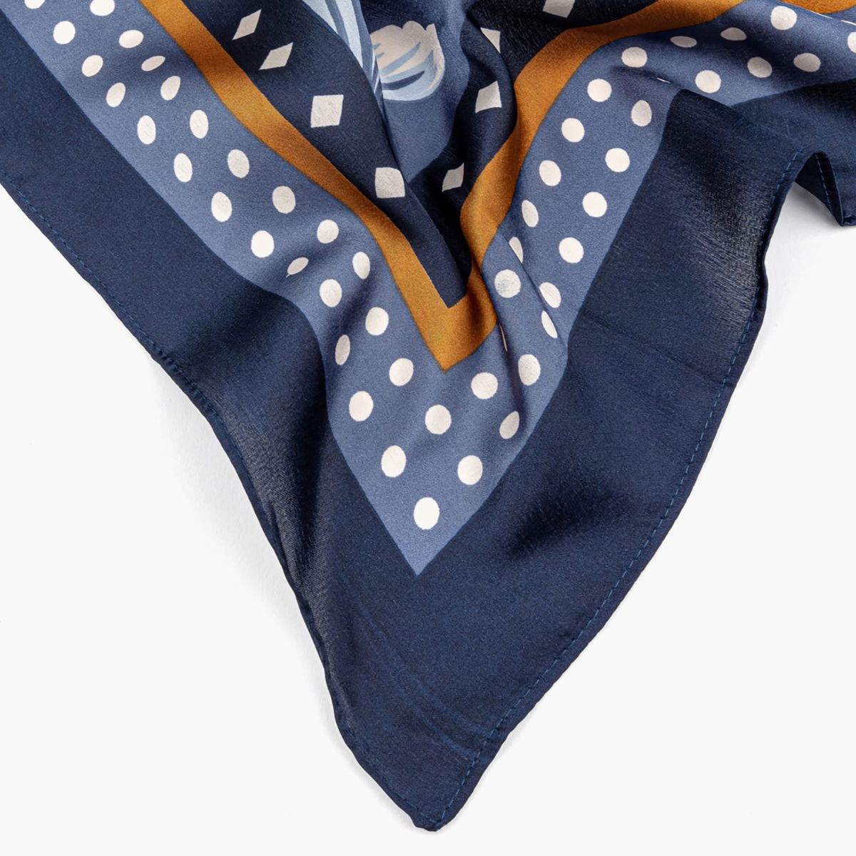 LOUNGE - Pañuelo Mujer Flores Puntos Azul