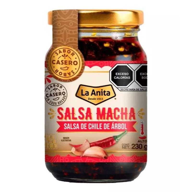 LA ANITA - Aji Salsa Macha de Chile De Arbol 230g La Anita