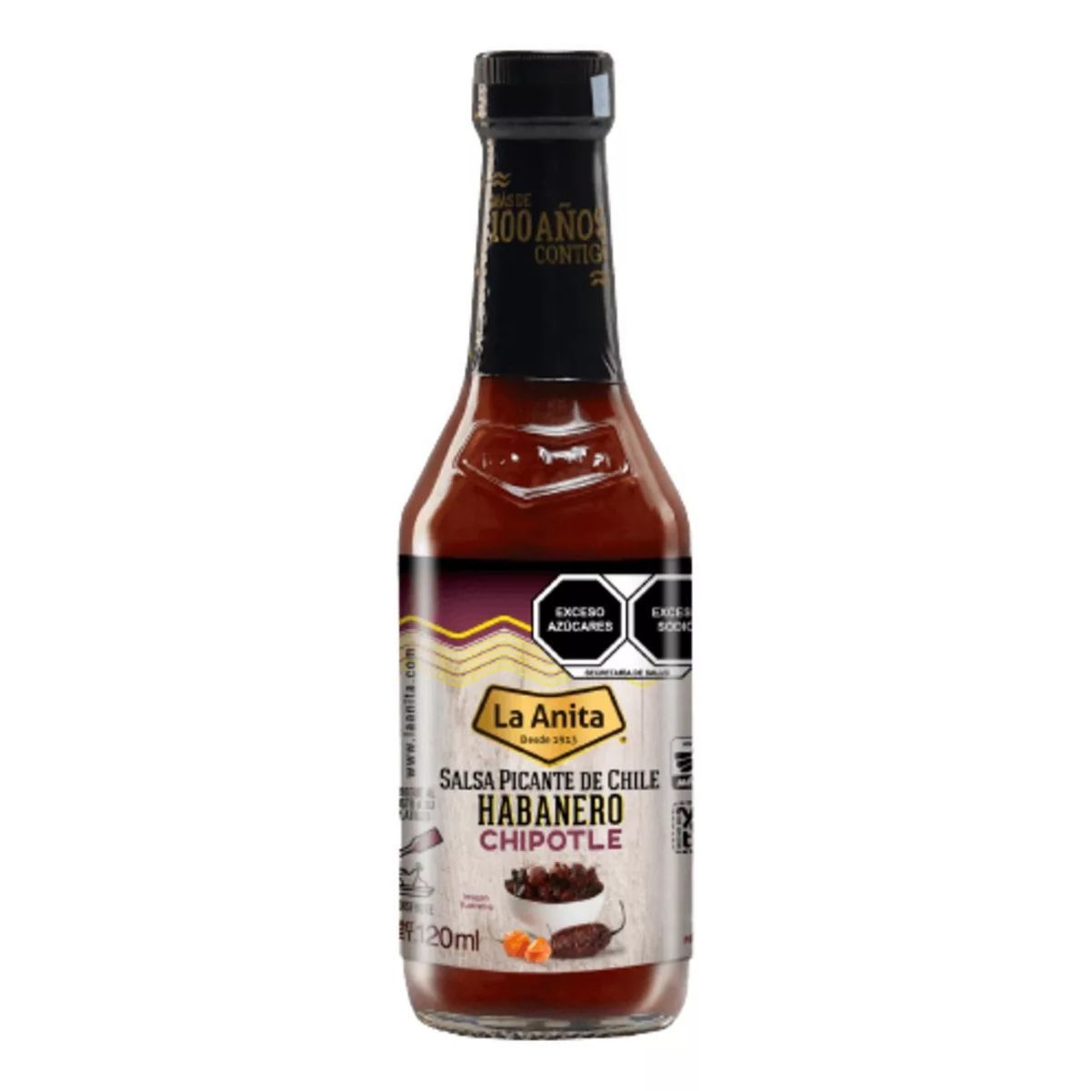 LA ANITA - Aji Salsa Habanero Chipotle Chile Picante La Anita 120ml