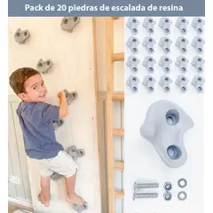 BLOKIDS - Pack de 20 presas piedras de escalada de resina con pernos