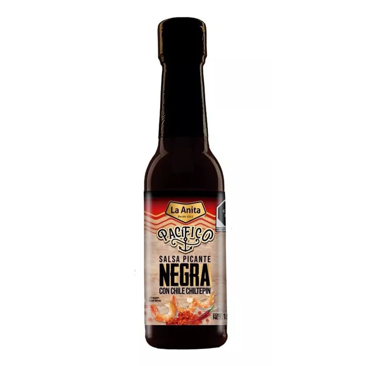 LA ANITA - Aji Salsa Picante Negra Con Chile Chiltepin La Anita 150ml