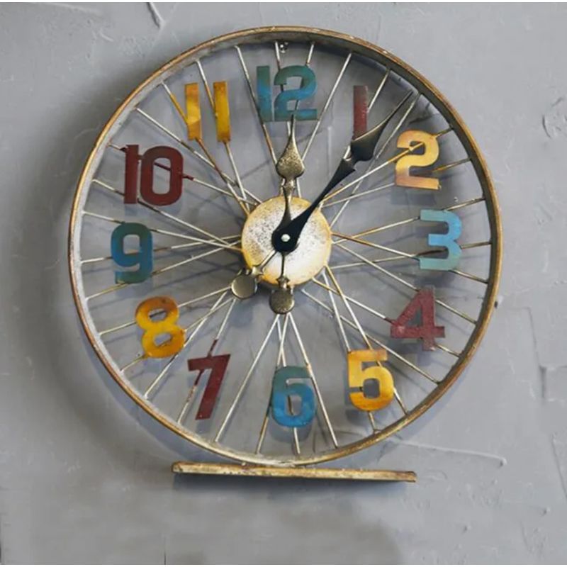 GENERICO - RELOJ VINTAGE DISEÑO LLANTA BICICLETA EN METAL