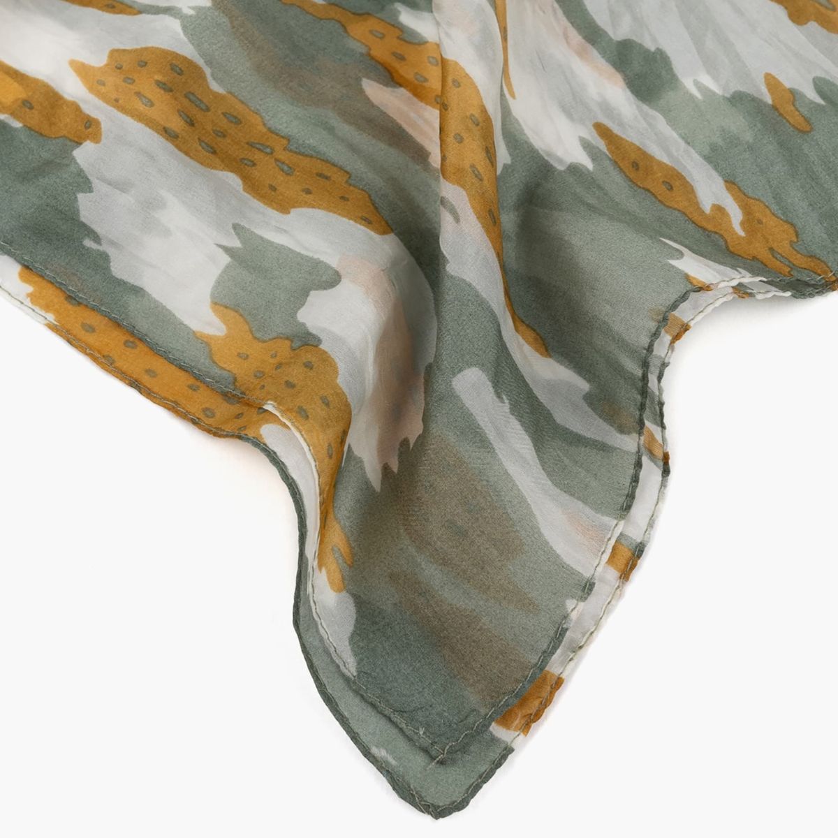 LOUNGE - Estola Mujer Seda Manchas Verde