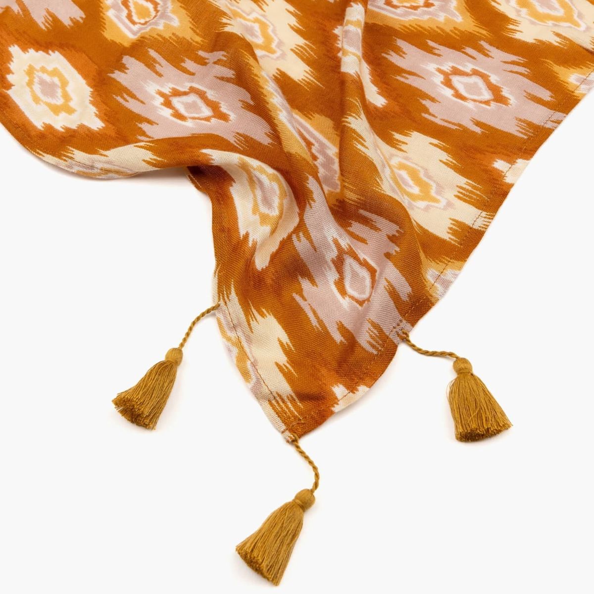 LOUNGE - Pañuelo Mujer Triángulo Figuras Terracota