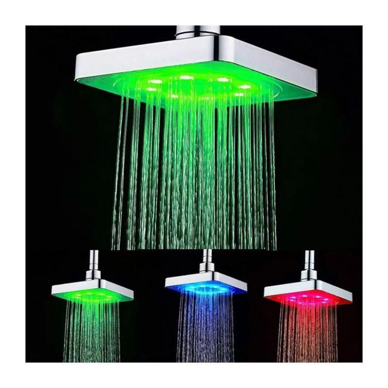 GENERICO - Cabezal De Ducha Led Duchas Cuadradas Luz Rgb Colores