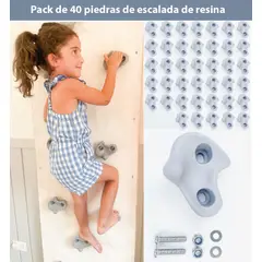 BLOKIDS - Pack de 40 presas piedras de escalada de resina con pernos