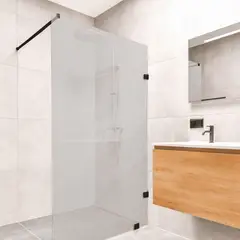 DELL ORTO - Shower door vidrio templado con empavonado 120x190 herraje negro