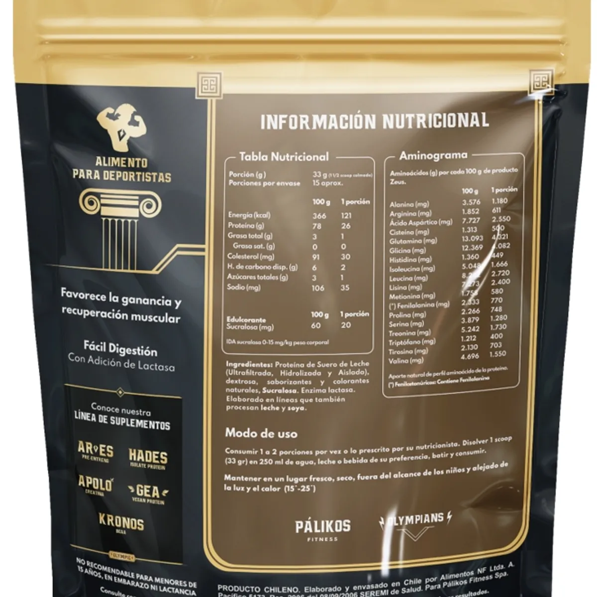 PALIKOS FITNESS - 4 Doypack Zeus 100% Whey Protein / 2kg / Prueba nuestros 4 sabores