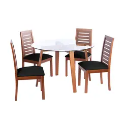LATAM HOME - JUEGO DE COMEDOR VALENCIA STENERIFE PU NEGRO