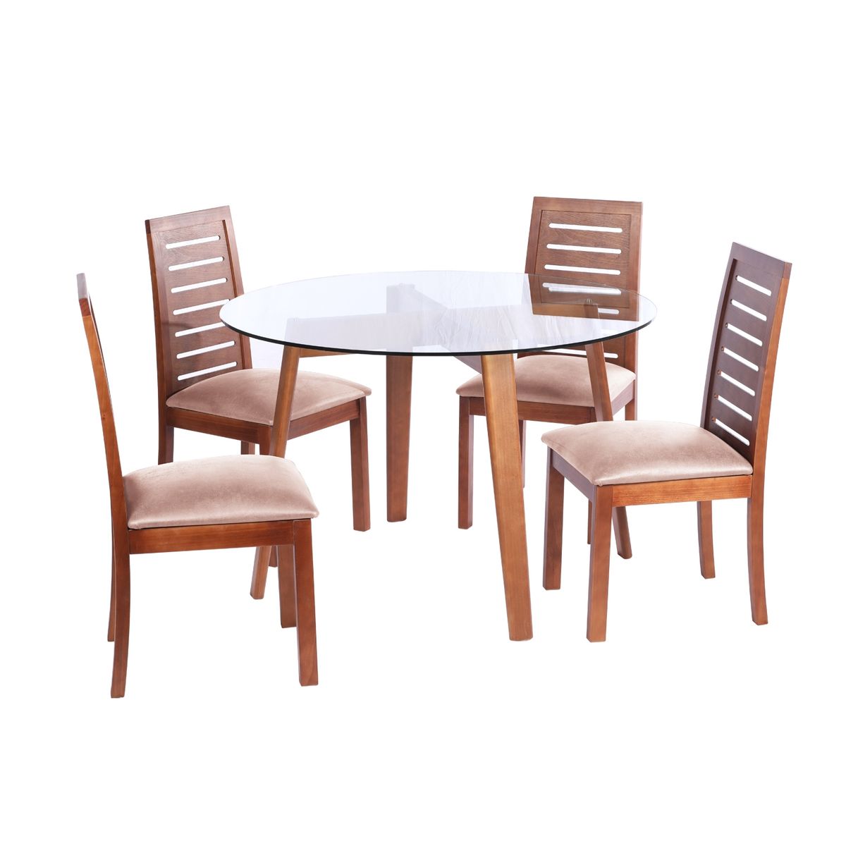 LATAM HOME - JUEGO DE COMEDOR VALENCIA STENERIFE CUERO BEIGE