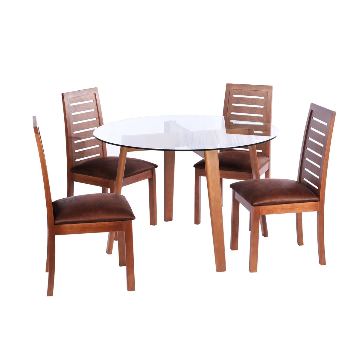 LATAM HOME - JUEGO DE COMEDOR VALENCIA STENERIFE CUERO CAFE MORO